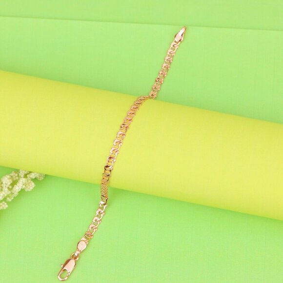 "Classic Rose Gold Chain Anklet, Bold Look, High Shine Finish, XPAL1173 - Picture 8 of 12